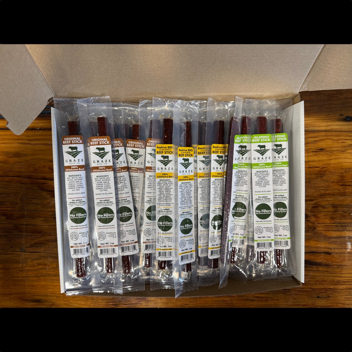 Box of Beef Snack Sticks - Variety Bundle (60 Count)