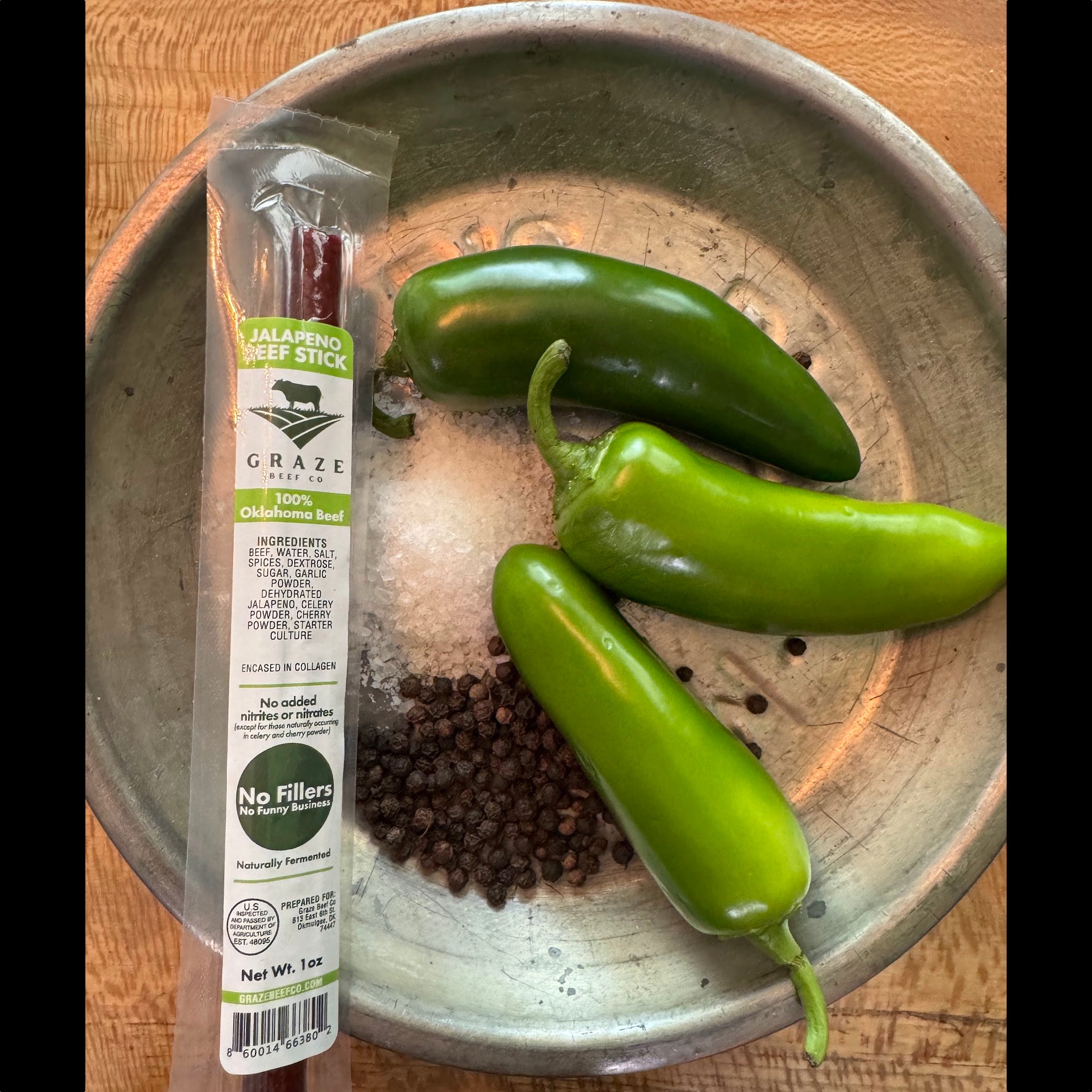 Jalapeño Flavored Beef Snack Sticks - 12 Pack